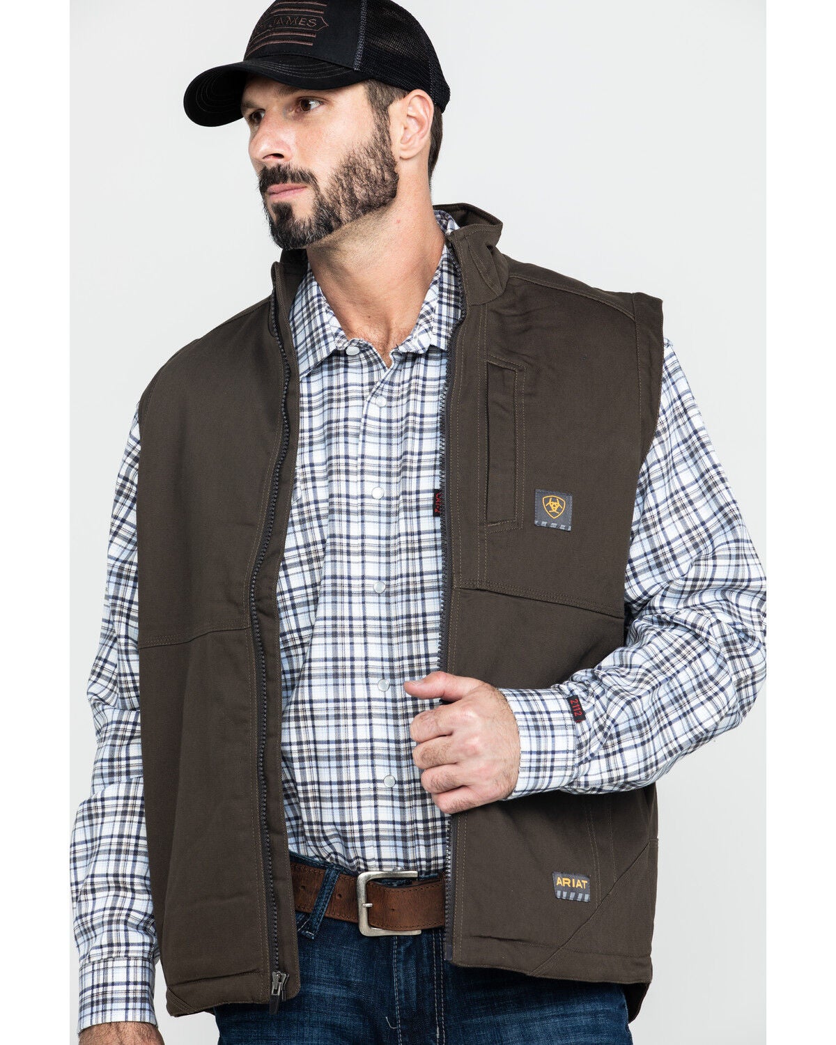 Ariat Men's Rebar Duracanvas Work Vest - Big & Tall, Loden, hi-res