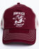 Cody James Men's Burgundy America Free Patch Mesh Ball Cap , Burgundy, hi-res