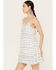 Image #2 - En Creme Women's Abstract Striped Sleeveless Mini Dress, Blue/white, hi-res