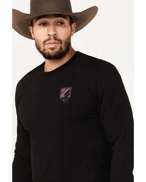 Image #2 - RANK 45® Men's Bucklog Long Sleeve Graphic T-Shirt, Black, hi-res