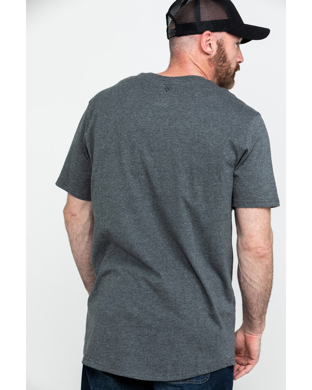 Image #2 - Hawx Men's Pocket Henley Short Sleeve Work T-Shirt, Charcoal, hi-res