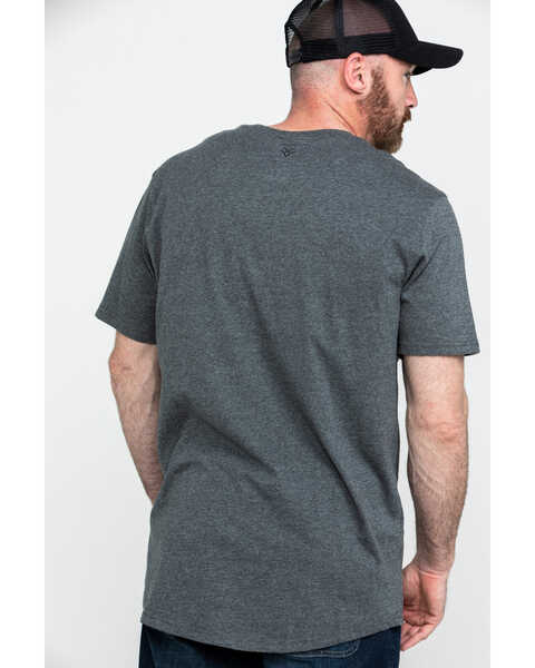 Image #2 - Hawx Men's Pocket Henley Short Sleeve Work T-Shirt , Charcoal, hi-res