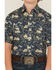 Image #3 - Panhandle Slim Boys' Desert Print Short Sleeve Snap Western Shirt, Navy, hi-res