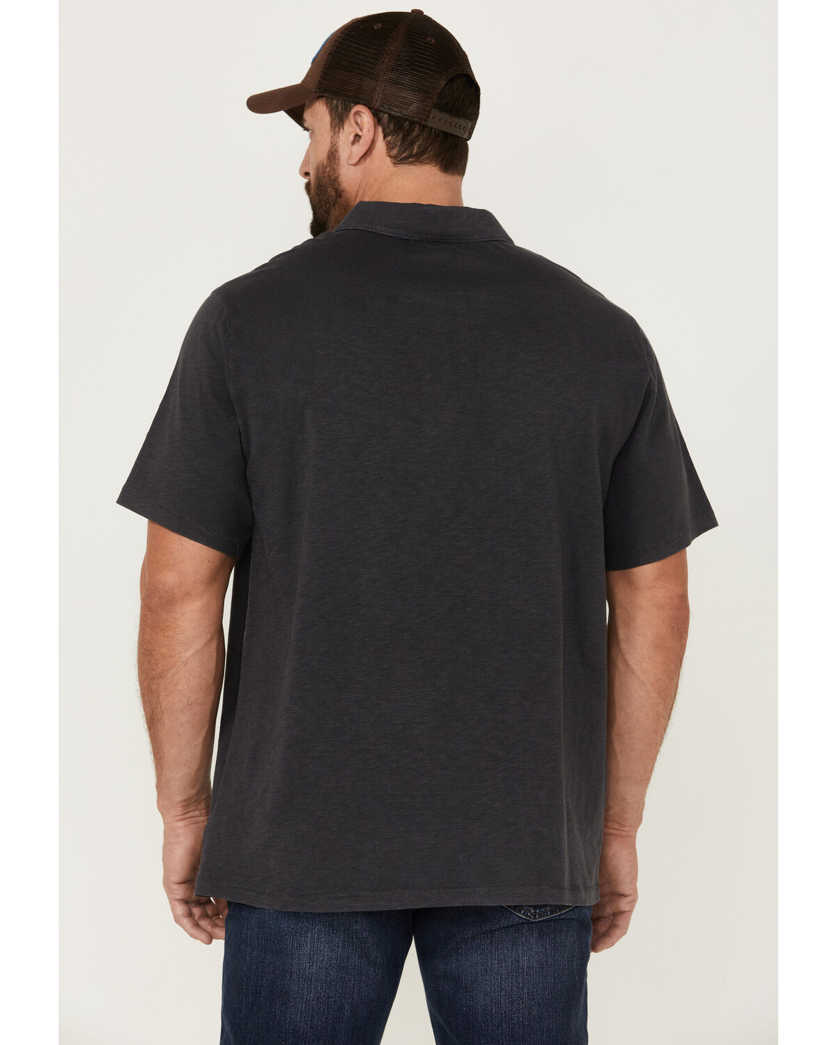 Image #4 - Brothers and Sons Men's Solid Slub Short Sleeve Polo Shirt, Charcoal, hi-res