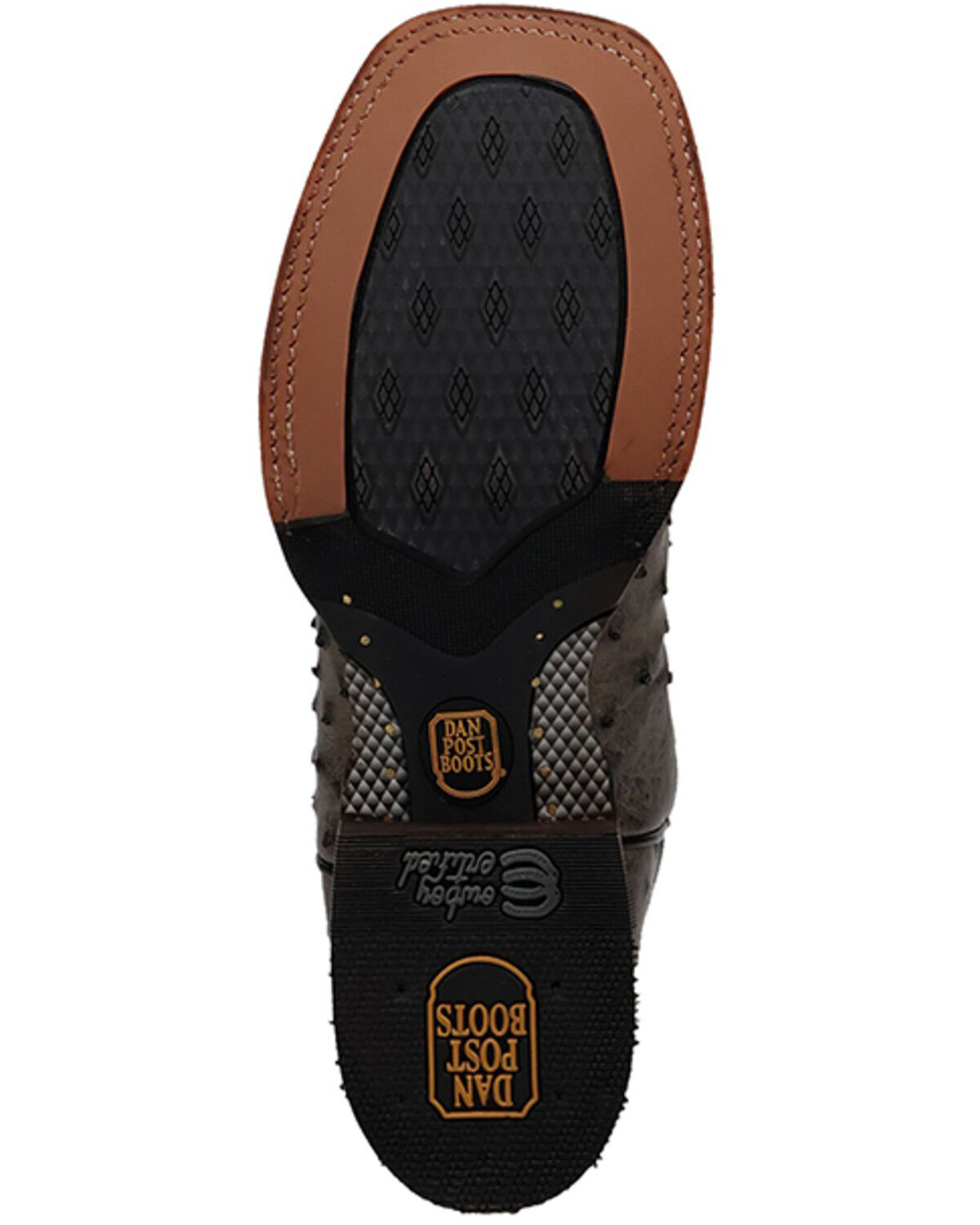 Image #7 - Dan Post Men's Exotic Ostrich Western Boots - Square Toe, Grey, hi-res