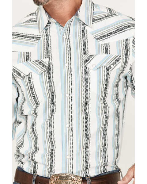 Cody James Men's Himalaya Southwestern Stripe Snap Western Shirt , Cream, hi-res