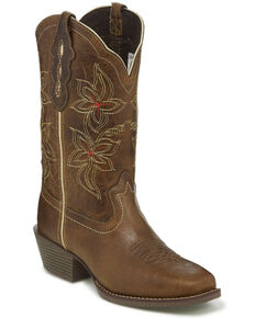 Justin Women's Jungle Western Boots - Square Toe, Brown, hi-res
