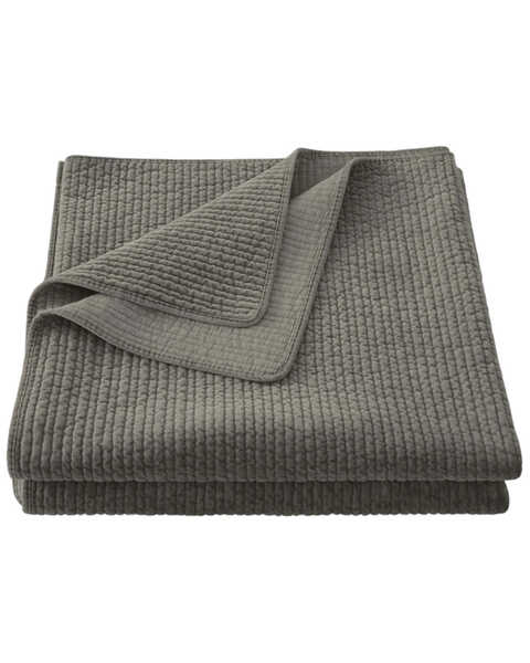 Image #3 - HiEnd Accents Gray Stonewashed Cotton & Velvet 3-Piece King Quilt Set , Grey, hi-res