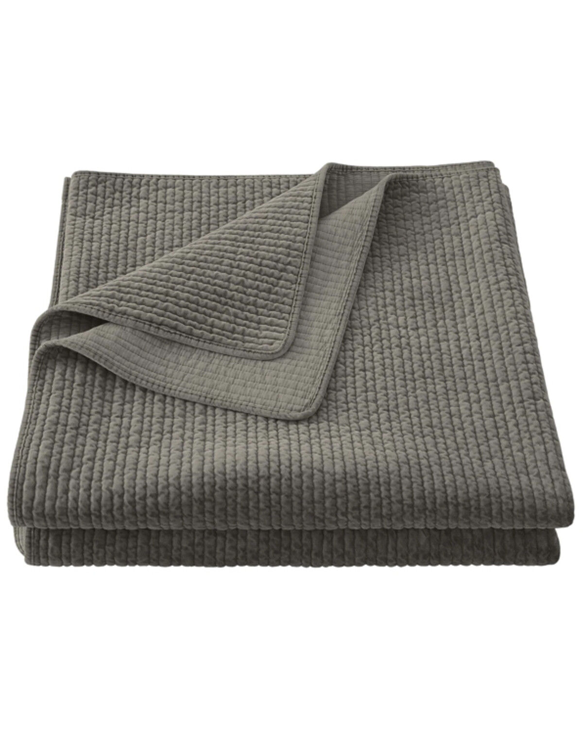 Image #3 - HiEnd Accents Gray Stonewashed Cotton & Velvet 3-Piece King Quilt Set, Grey, hi-res