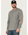 Image #1 - Hawx Men's Logo Long Sleeve Knit Work T-Shirt - Tall, Heather Grey, hi-res