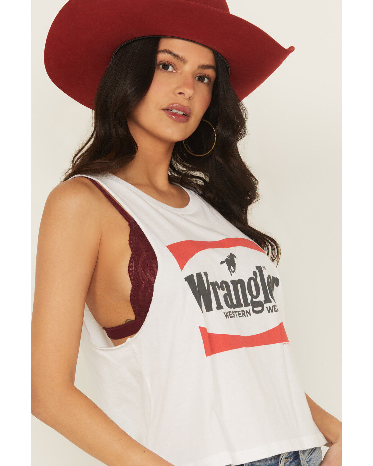 Image #2 - Wrangler Women's Logo Sleeveless Graphic Muscle Tank, White, hi-res