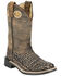 Image #1 - Smoky Mountain Boys' Gator Western Boots - Broad Square Toe, Black/brown, hi-res