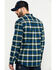 Image #2 -  Hawx Men's Lineman Plaid Stretch Flannel Long Sleeve Work Shirt , Blue, hi-res