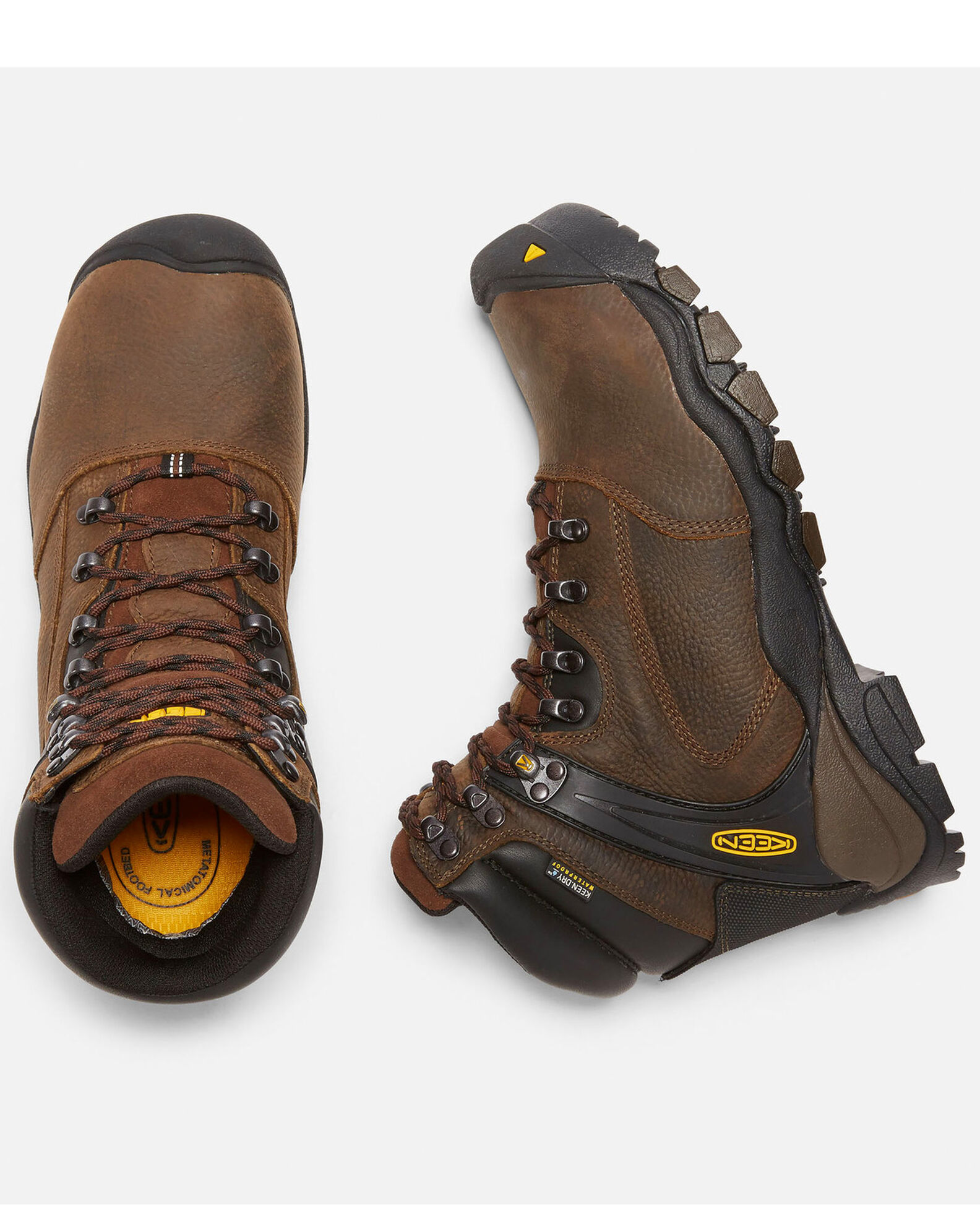 Image #5 - Keen Men's Louisville Waterproof Work Boots - Steel Toe, Brown, hi-res