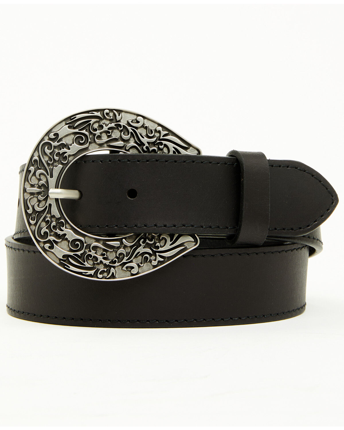 Image #1 - Idyllwind Women's Ember Horseshoe Buckle Belt, Black, hi-res