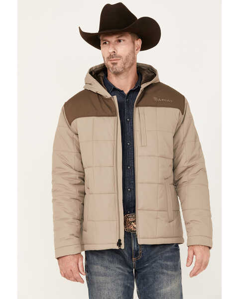 Image #1 - Ariat Men's Crius Insulated Heavy Hooded Jacket, Brown, hi-res