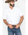 Ely Walker Men's White Tone On Tone Stripe Short Sleeve Snap Western Shirt - Tall , White, hi-res