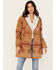 Image #1 - Idyllwind Women's Nettie Sherpa Collar Tonal Blanket Coat, Medium Brown, hi-res