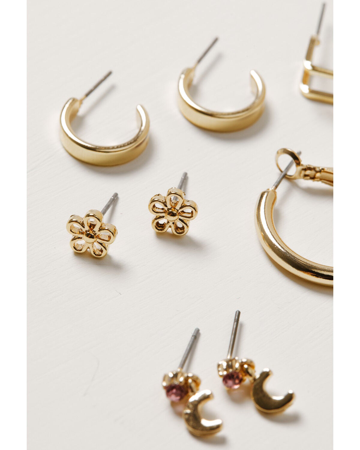 Image #2 - Shyanne Women's Multi Stud and Hoop Earring Set - 10 Piece, Gold, hi-res