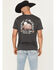 Image #1 - Panhandle Slim Men's Armadillo Short Sleeve Graphic T-Shirt, Charcoal, hi-res