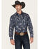 Image #1 - Wrangler Retro Men's Paisley Print Long Sleeve Snap Western Shirt, Navy, hi-res