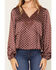 Image #3 - By Together Women's Lace Trim Polka Dot Blouse, Chocolate, hi-res