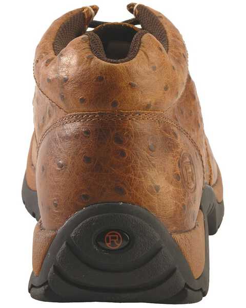 Roper Men's Ostrich Print Rugged Sole Shoes, Brown, hi-res