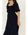 Image #4 - Wild Moss Women's Embroidered Half Sleeve Midi Dress, Navy, hi-res