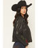 Image #3 - Idyllwind Women's Glenrose Floral Leather Jacket, Black, hi-res