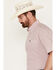 Image #2 - Cinch Men's Geo Print Short Sleeve Button-Down Western Shirt , Pink, hi-res