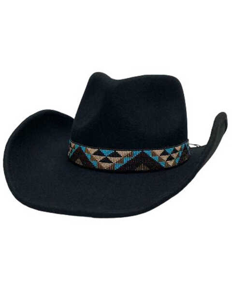 Image #2 - Nikki Beach Women's Mirador Wool Western Fashion Hat , Black, hi-res