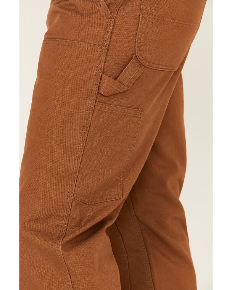 Carhartt Men's Rugged Flex Relaxed Fit Duck Double Front Work Pants, Brown, hi-res