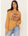 Image #1 - Wrangler Women's Medallion Desert Graphic Long Sleeve T-Shirt, Mustard, hi-res