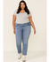 Image #1 - Levi's Women's Late Afternoon Medium Wash Classic Straight Jeans- Plus, Blue, hi-res