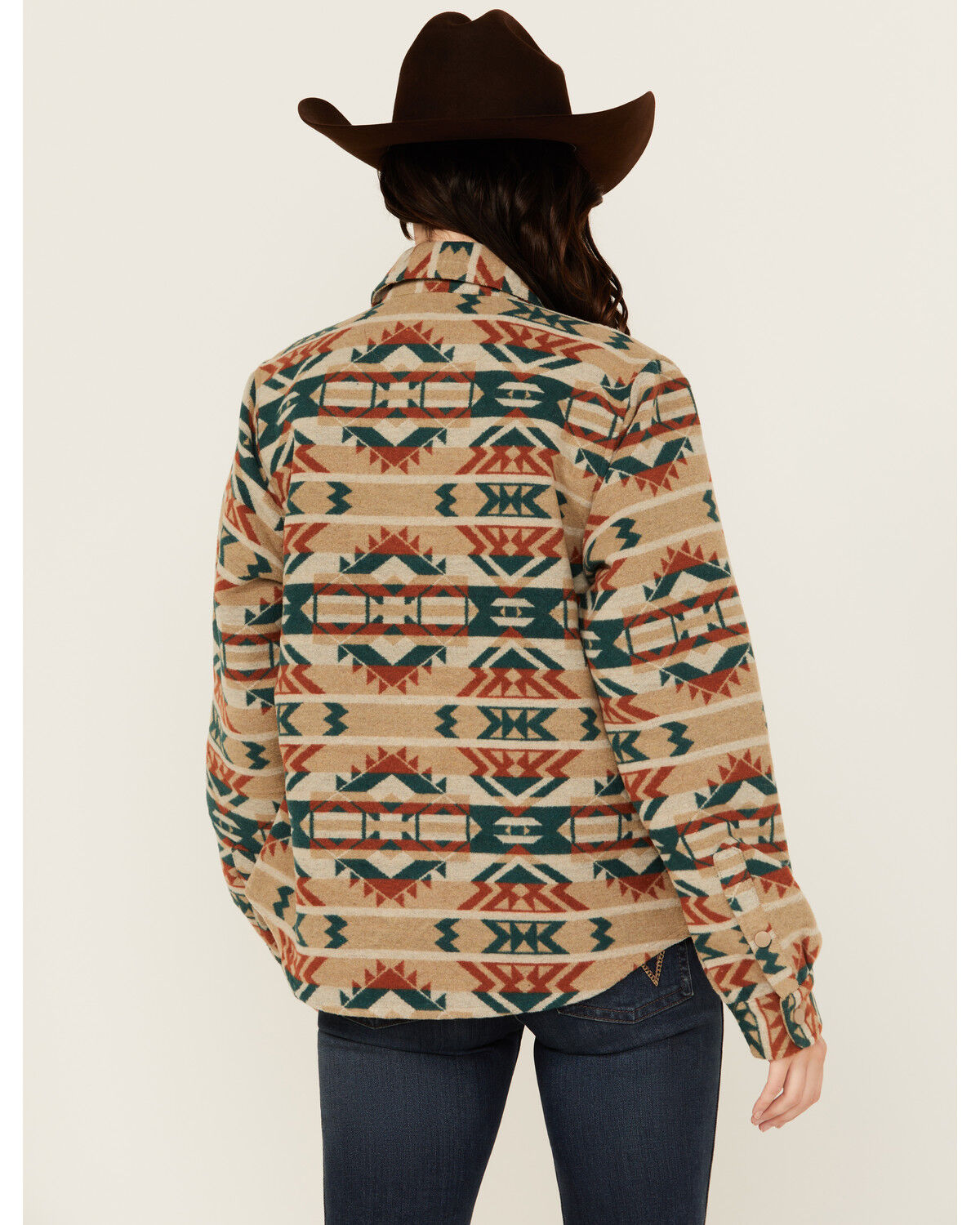 Image #4 - Outback Trading Co Women's Daphne Southwestern Snap Shacket, Cream, hi-res