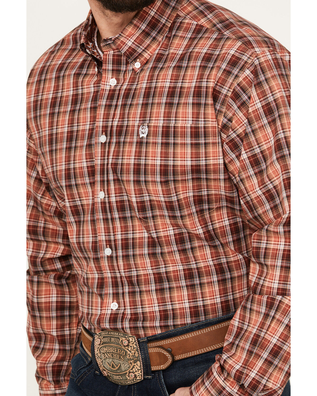 Image #3 - Cinch Men's Plaid Print Long Sleeve Button-Down Western Shirt, Multi, hi-res