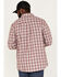 Cody James Men's Montana Plaid Print Long Sleeve Button Down Shirt , Burgundy, hi-res