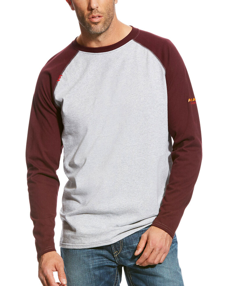 Ariat Men's FR Long Sleeve Work Raglan T-Shirt , Multi, hi-res