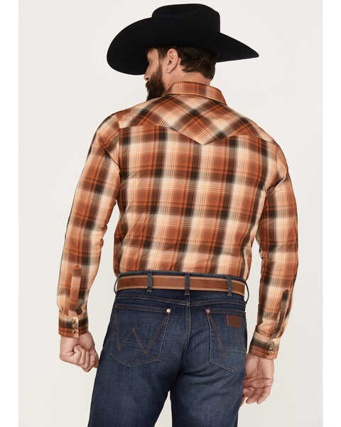 Image #4 - Pendleton Men's Frontier Plaid Long Sleeve Snap Western Shirt, Rust Copper, hi-res