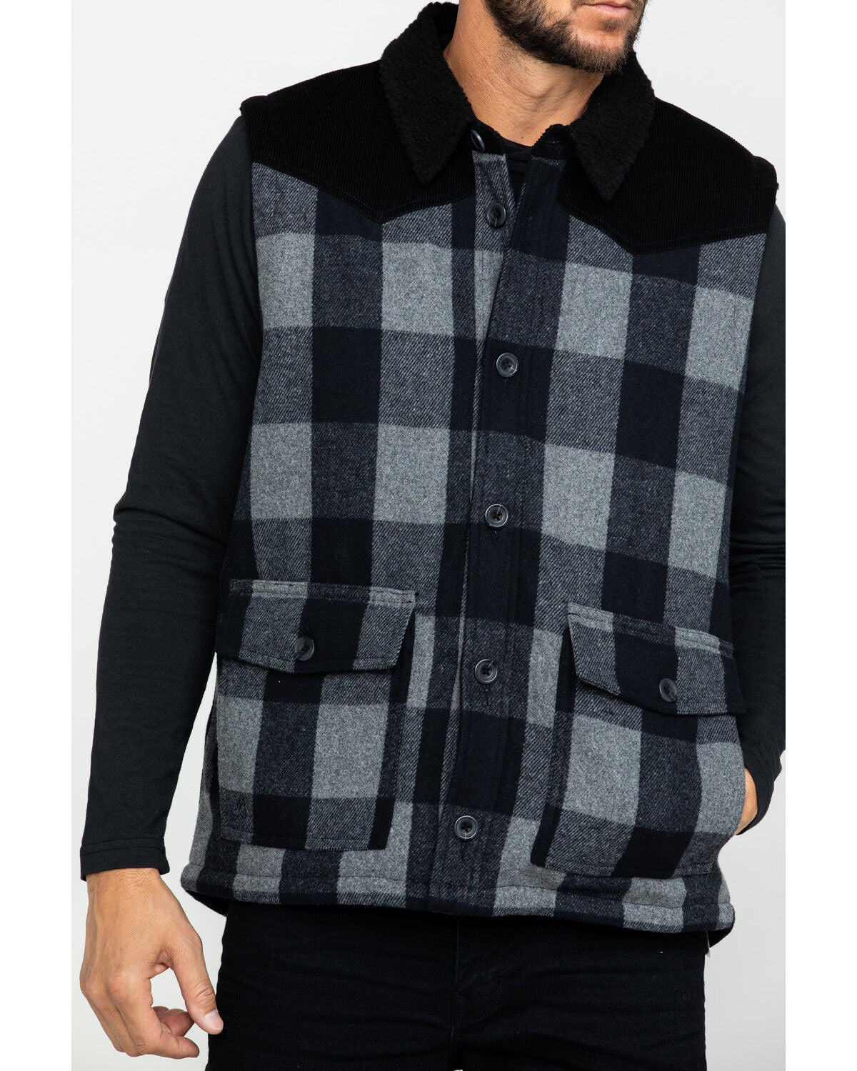 Image #4 - Moonshine Spirit&reg; Men's Countryman Buffalo Check Plaid Corduroy Vest, , hi-res