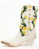 Image #3 - Golo Shoes Women's Cactus Graphic Western Boot - Pointed Toe , Off White, hi-res