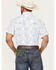 Image #4 - Rock & Roll Denim Men's Tek Southwestern Print Short Sleeve Snap Stretch Western Shirt, Light Blue, hi-res