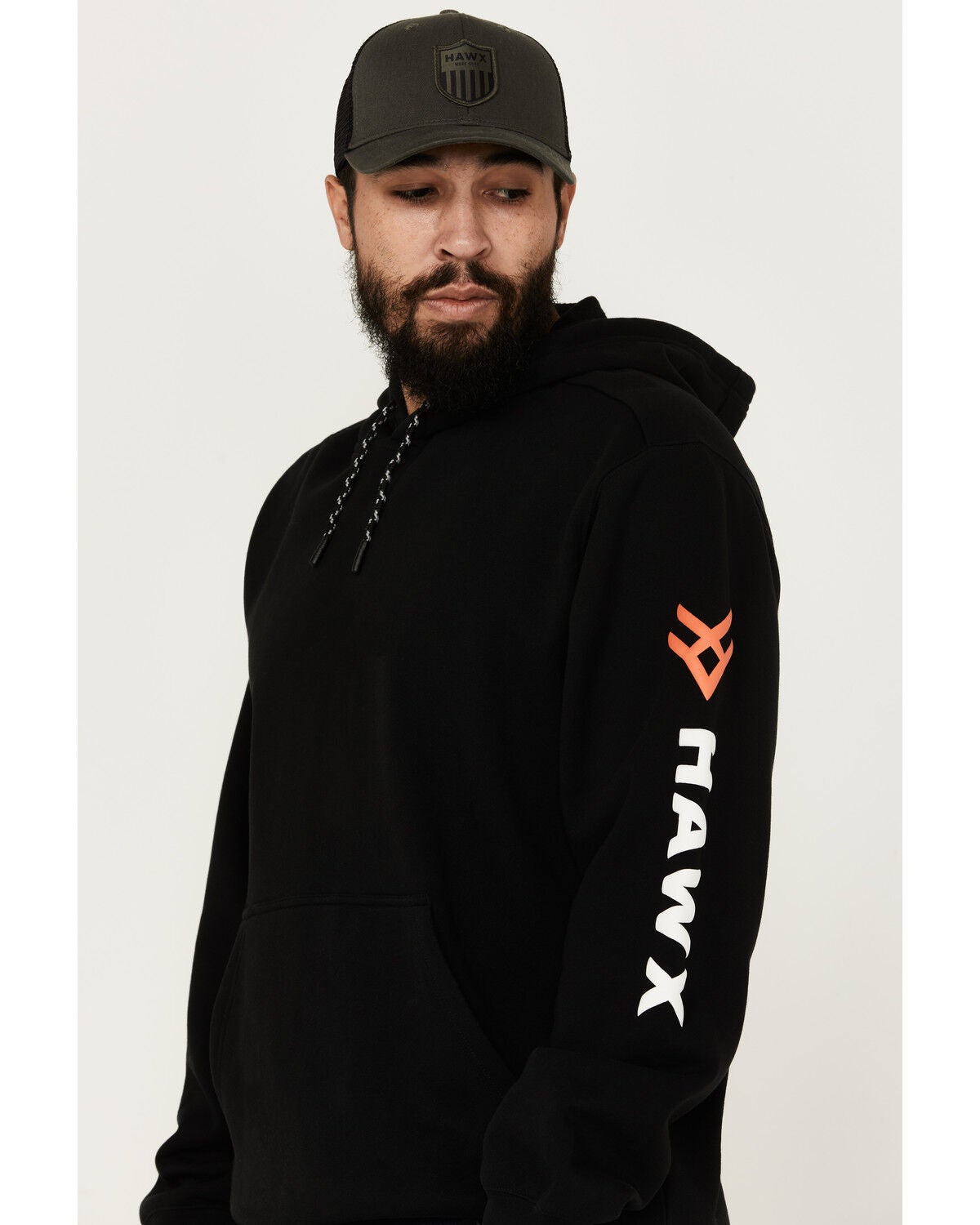 Hawx Men's Logo Sleeve Hooded Sweatshirt - Big, Black, hi-res