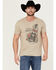 Image #1 - Moonshine Spirit Men's Skull Guitar Short Sleeve Graphic T-Shirt, Tan, hi-res