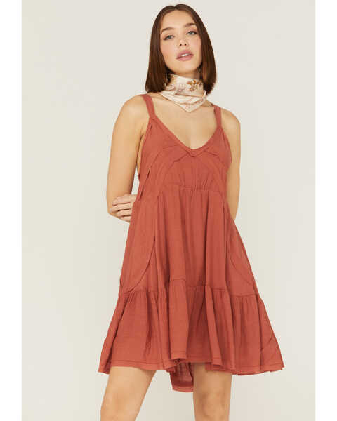 Wishlist Women's About Me Sleeveless Mini Dress, Brick Red, hi-res