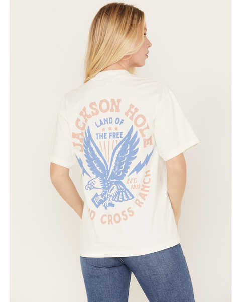 Image #1 - Diamond Cross Ranch Women's Eagle Hi Flyer Short Sleeve Graphic Tee, Ivory, hi-res