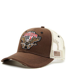 Cody James Men's Fight For Freedom Patch Mesh Ball Cap , Brown, hi-res