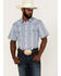 Image #1 - Cody James Men's Springs Vertical Stripe Short Sleeve Snap Western Shirt, Blue, hi-res
