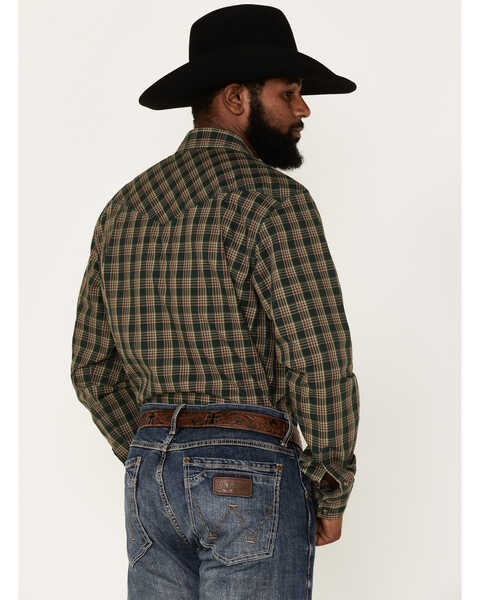 Image #4 - Cody James Men's Douglas Fir Plaid Print Long Sleeve Snap Western Shirt, Green, hi-res
