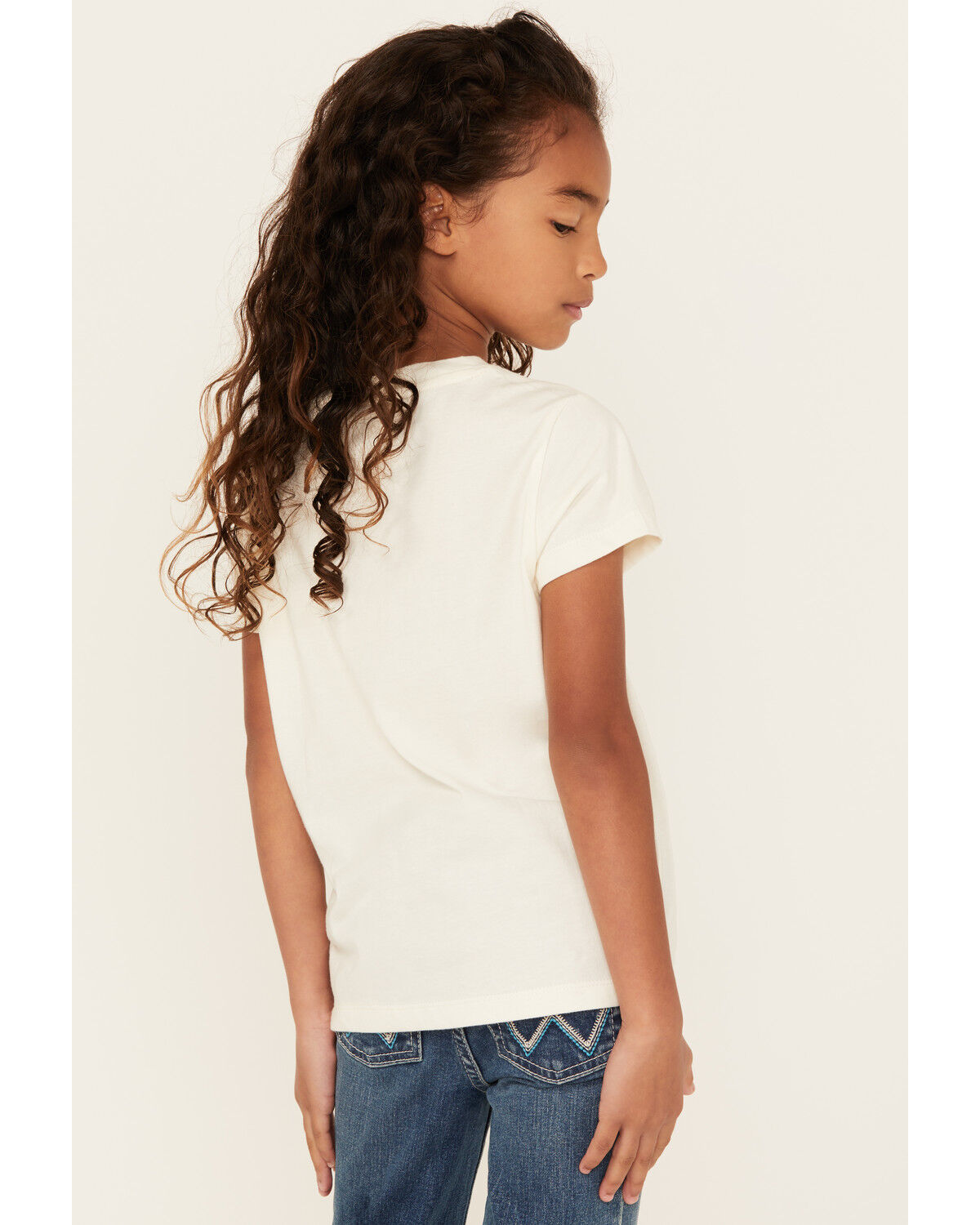 Image #4 - Shyanne Girls' Howdy Short Sleeve Graphic Tee, Cream, hi-res
